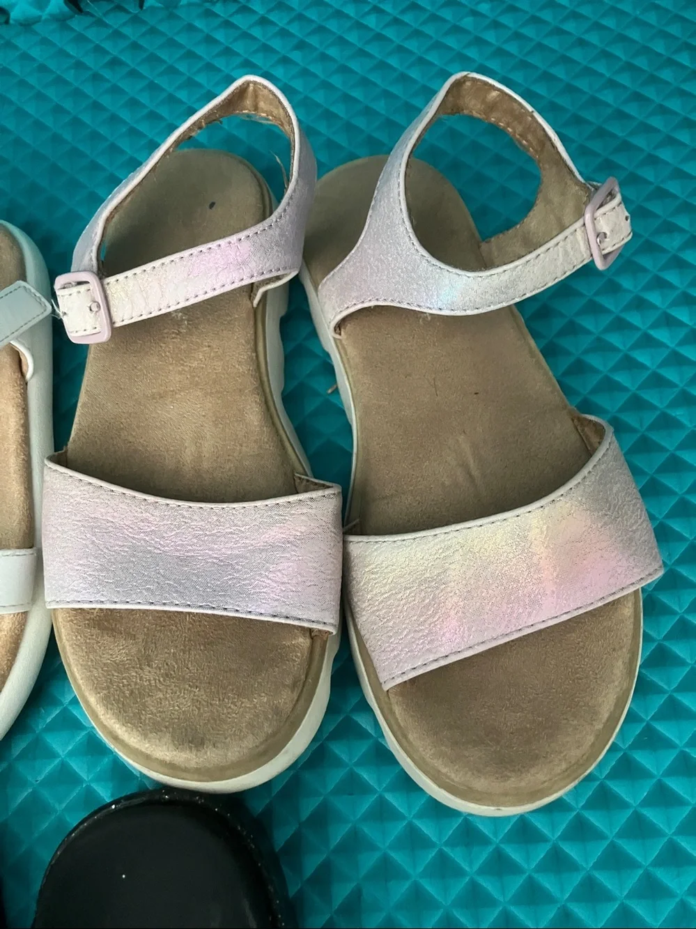 CAT & JACK and Other Big Girls Sandals | Bundle of Three Pairs | 12-13